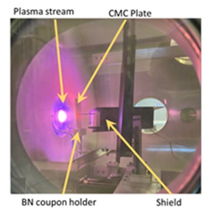 Thermal-plasma test in vacuum chamber